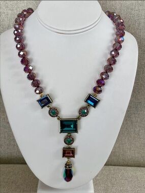 ✨ AUTHENTIC HEIDI DAUS ART DECO GEOMETRIC CRYSTAL STATEMENT Y-DROP NECKLACE ✨